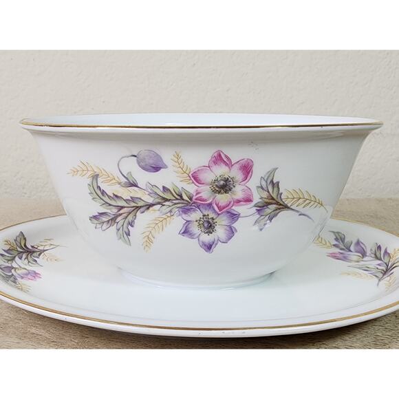 Hutschenreuther Gravy Bowl w Plate Turvel Porcelain Bavaria Germany US Zone Vtg - Picture 2 of 13